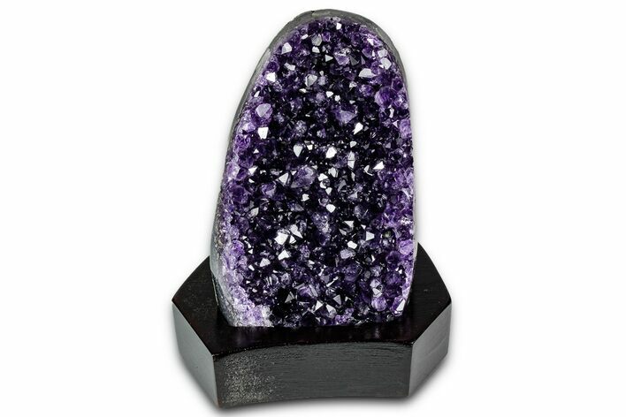 Deep Purple Amethyst Geode With Wood Base - Uruguay #342791